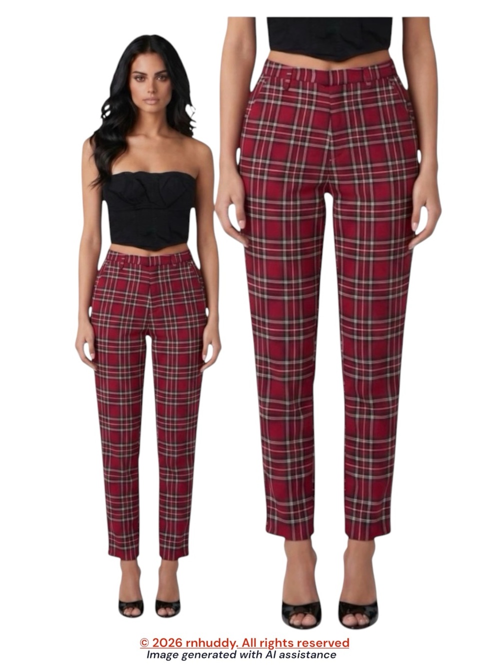 Hot Topic XS red plaid pants